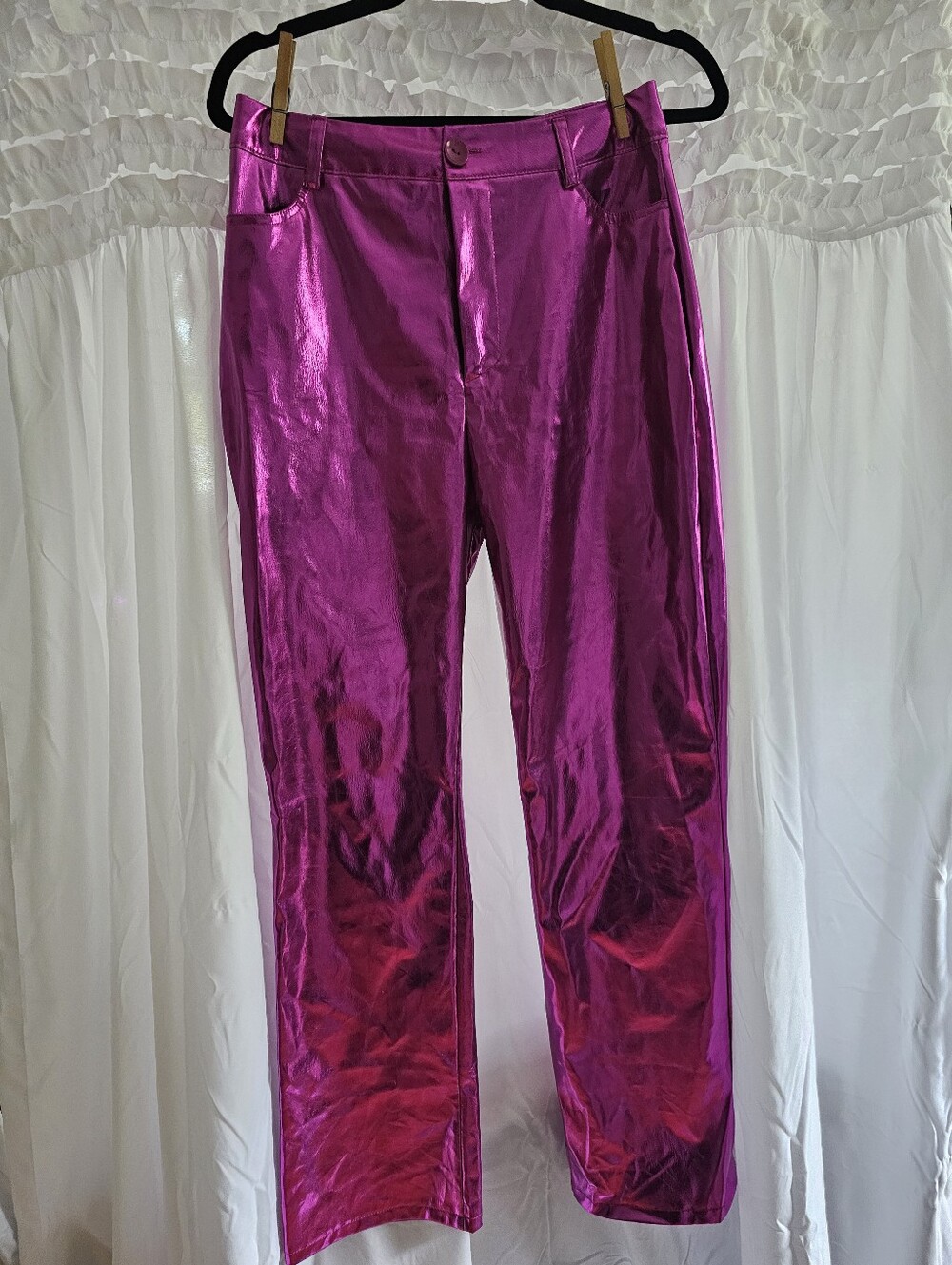 Ego Metallic Pink Straight Leg Pants